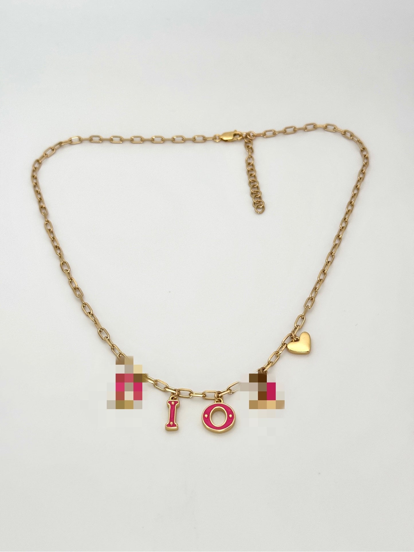 Miss D Pink Initial Necklace