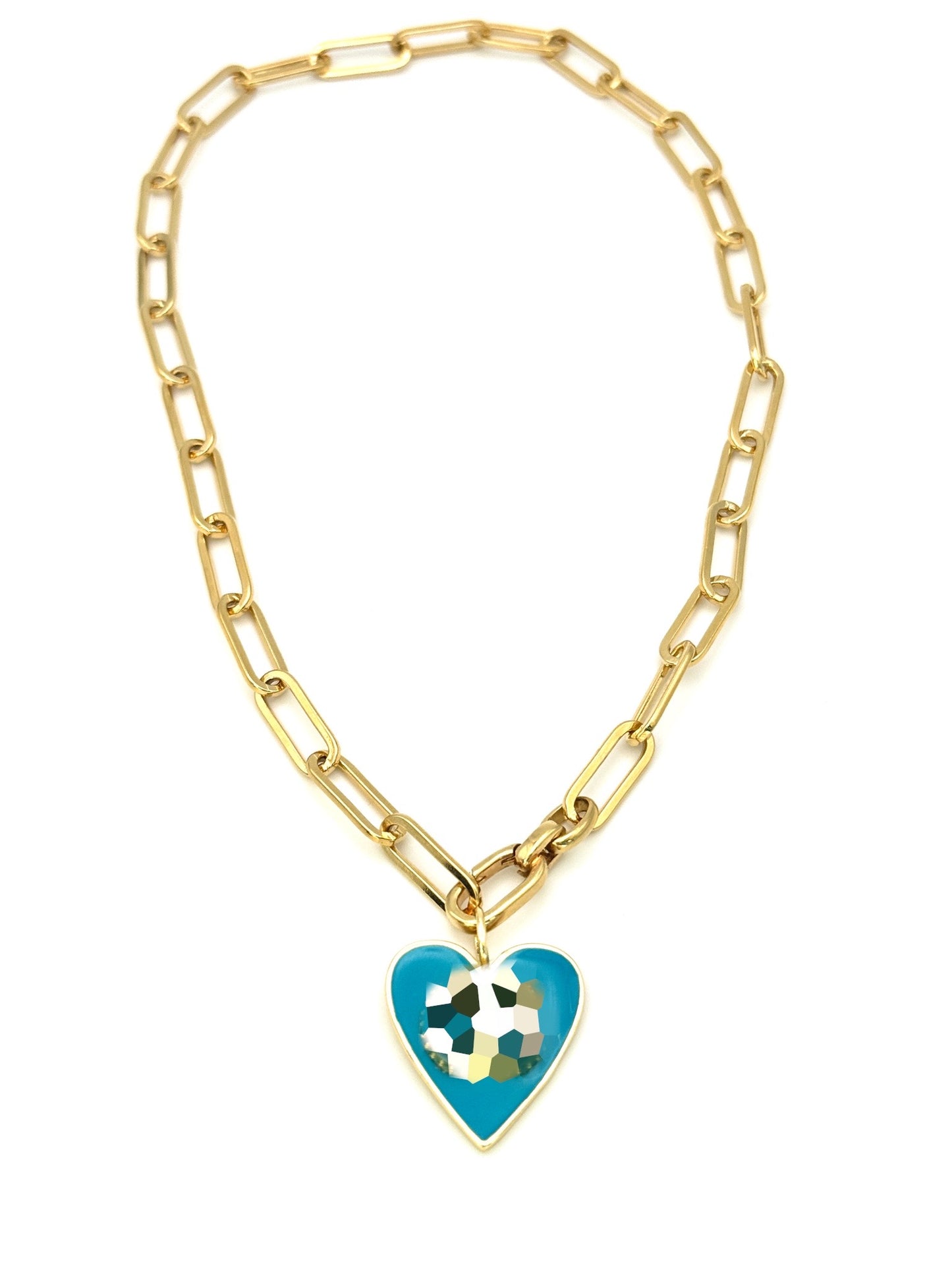 Blue GG Link Chain Necklace