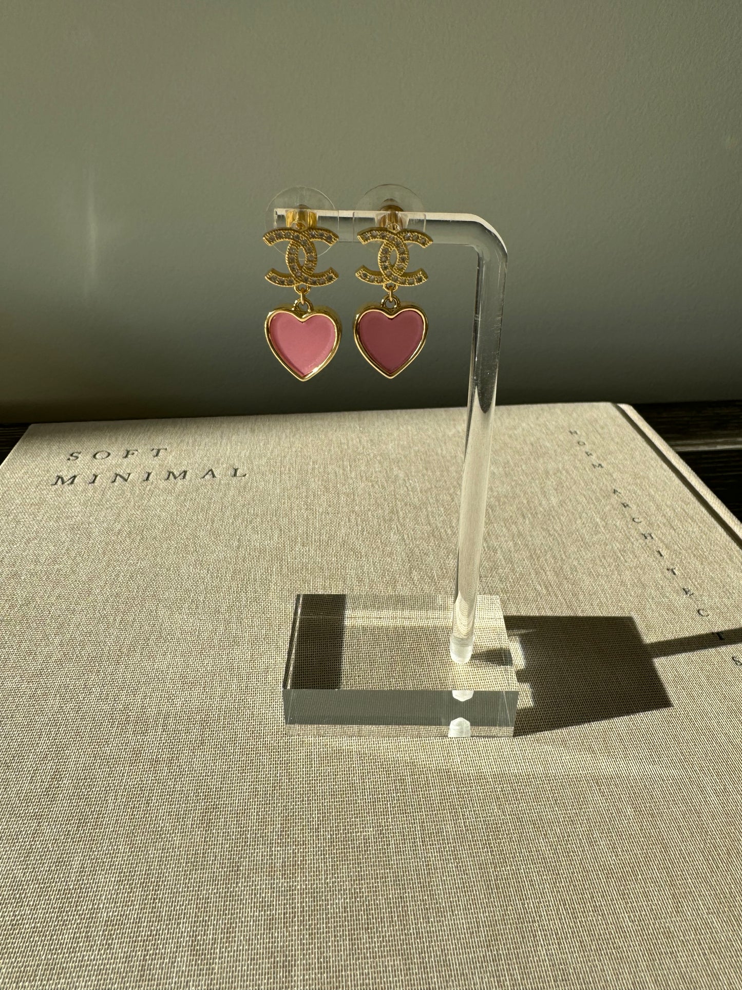 Pink Heart CC Earrings
