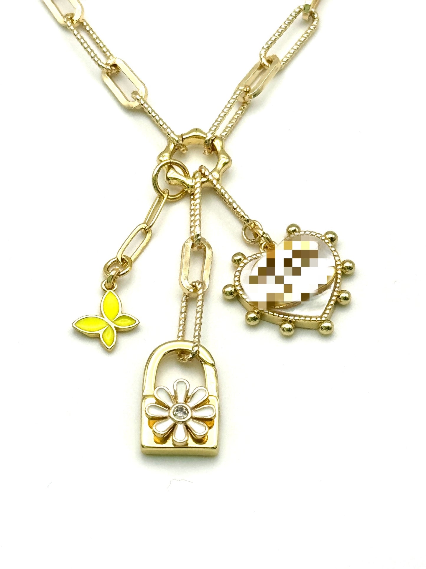 Flower Padlock CC Necklace