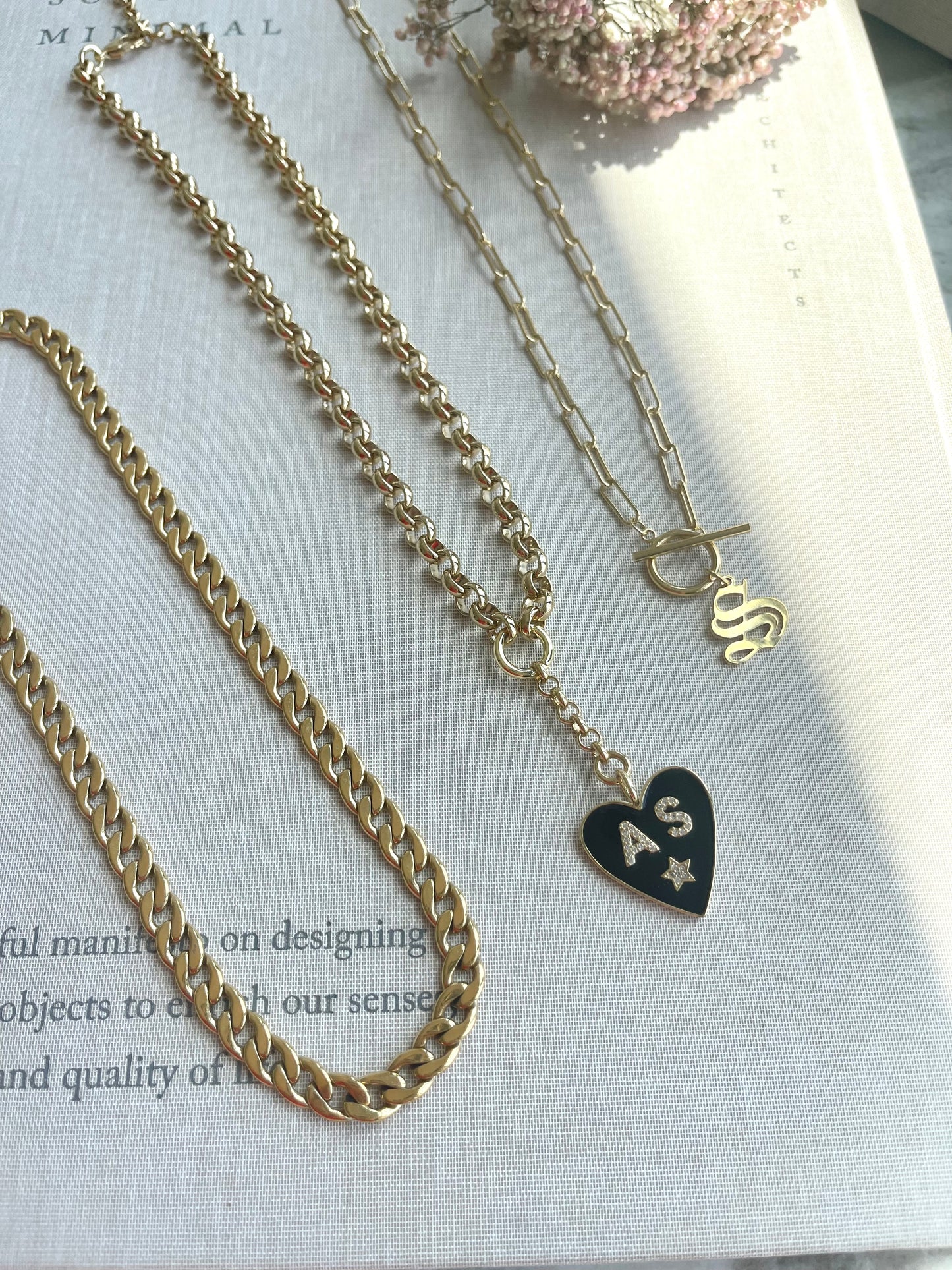 Personalized Black Heart Necklace