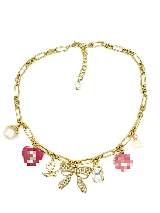 CC Charm Bow Necklace