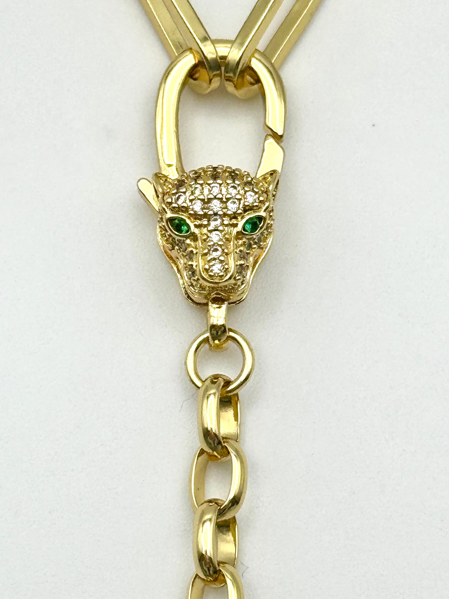 Large Pave CZ Panther GG Necklace