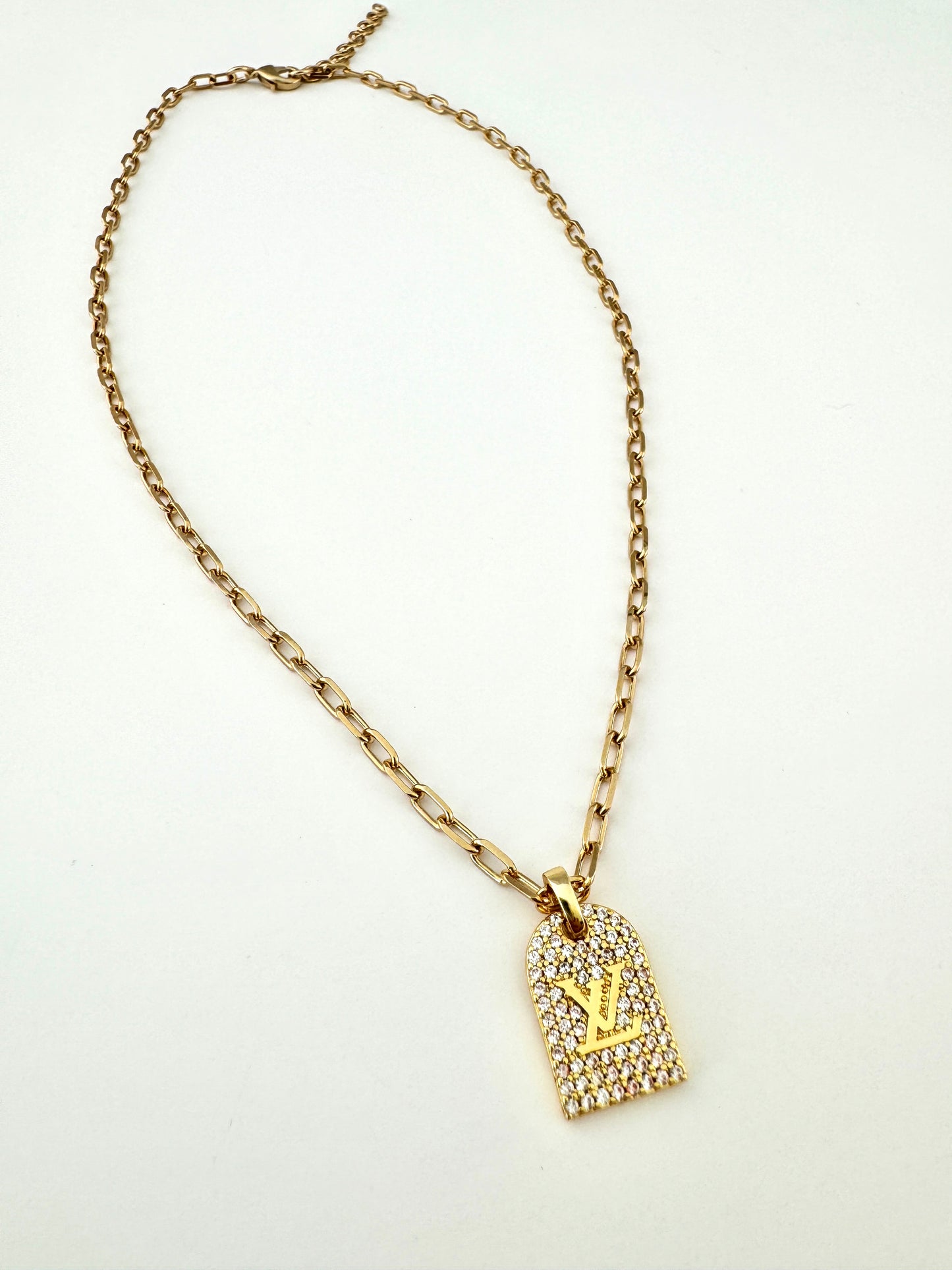 LV Dog Tag Necklace