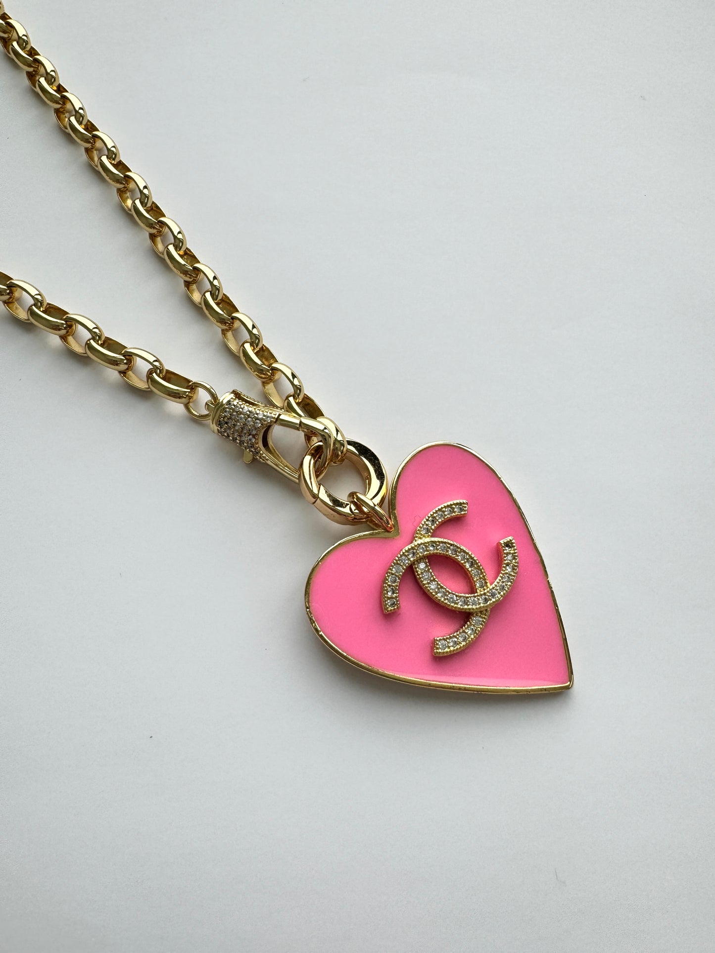 Barbie Pink CC Heart Necklace