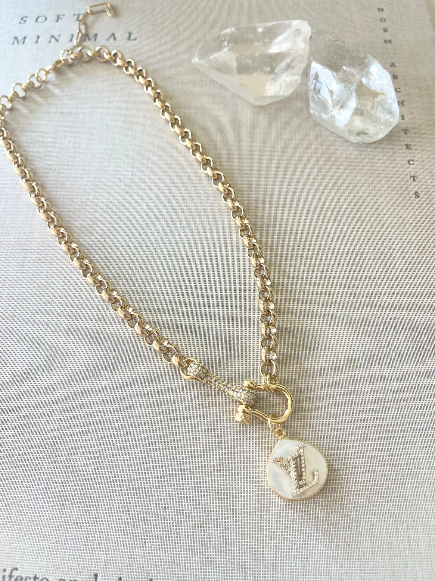 Mother Of Pearl LV Necklace