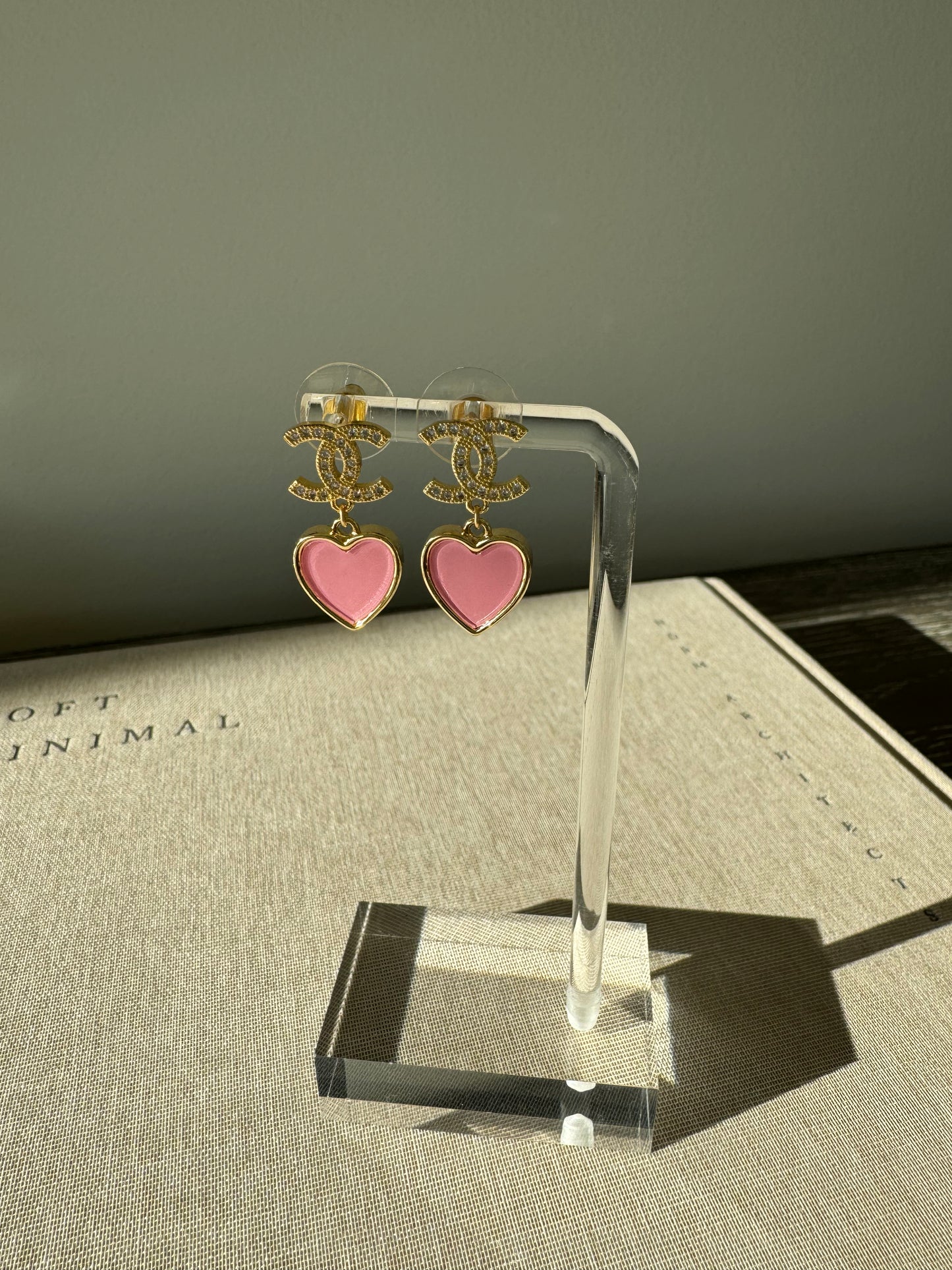 Pink Heart CC Earrings