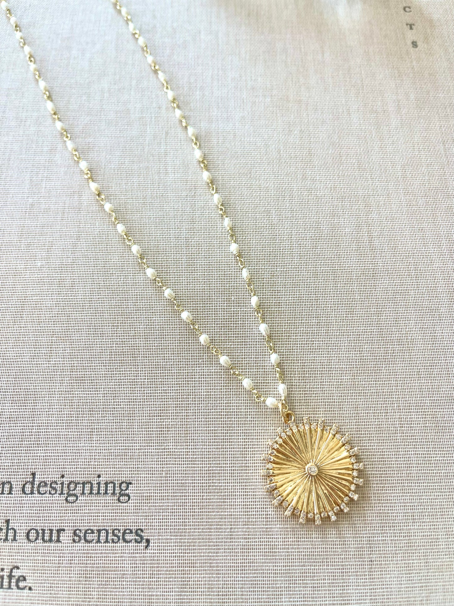 Pearl Medallion  ￼Necklace