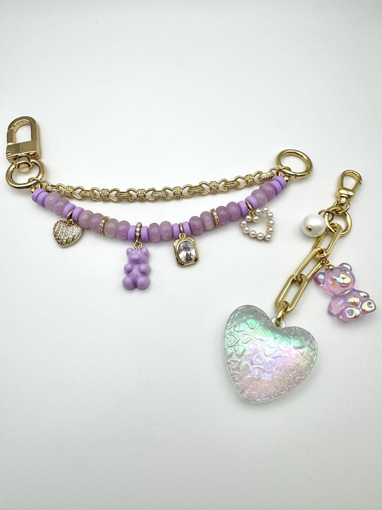 Iridescent Bear Purse Charm