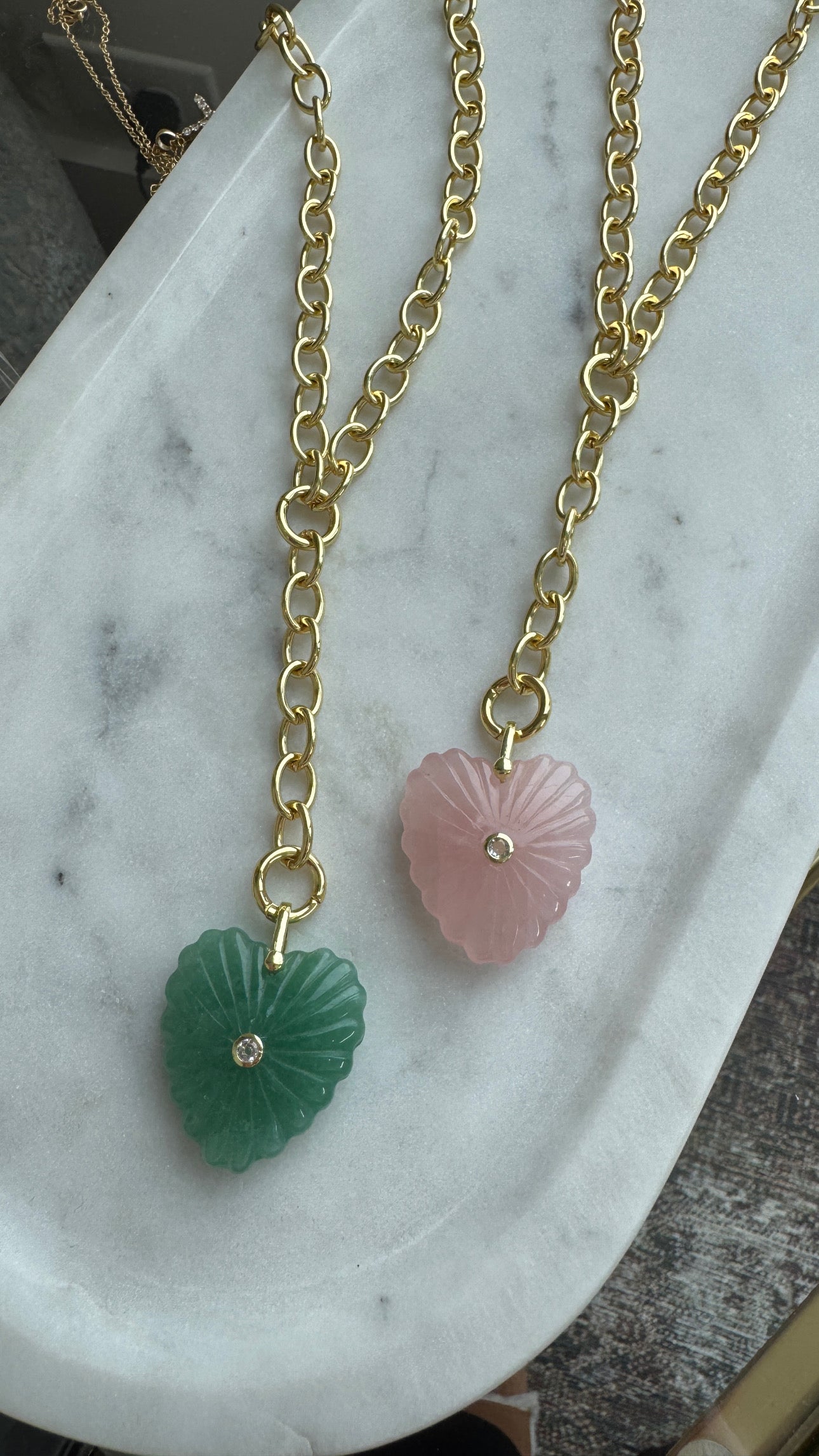 Rose Quartz Heart Necklace