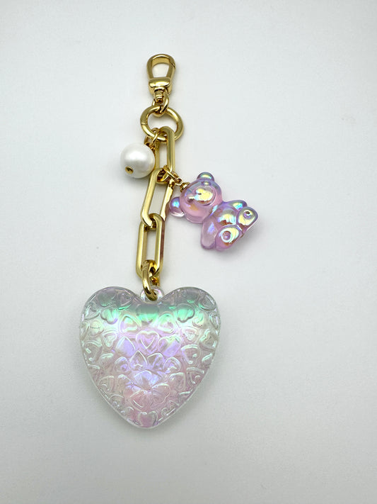 Iridescent Bear Purse Charm