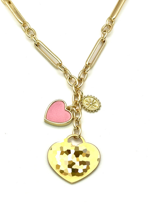 GG Pink Heart Necklace