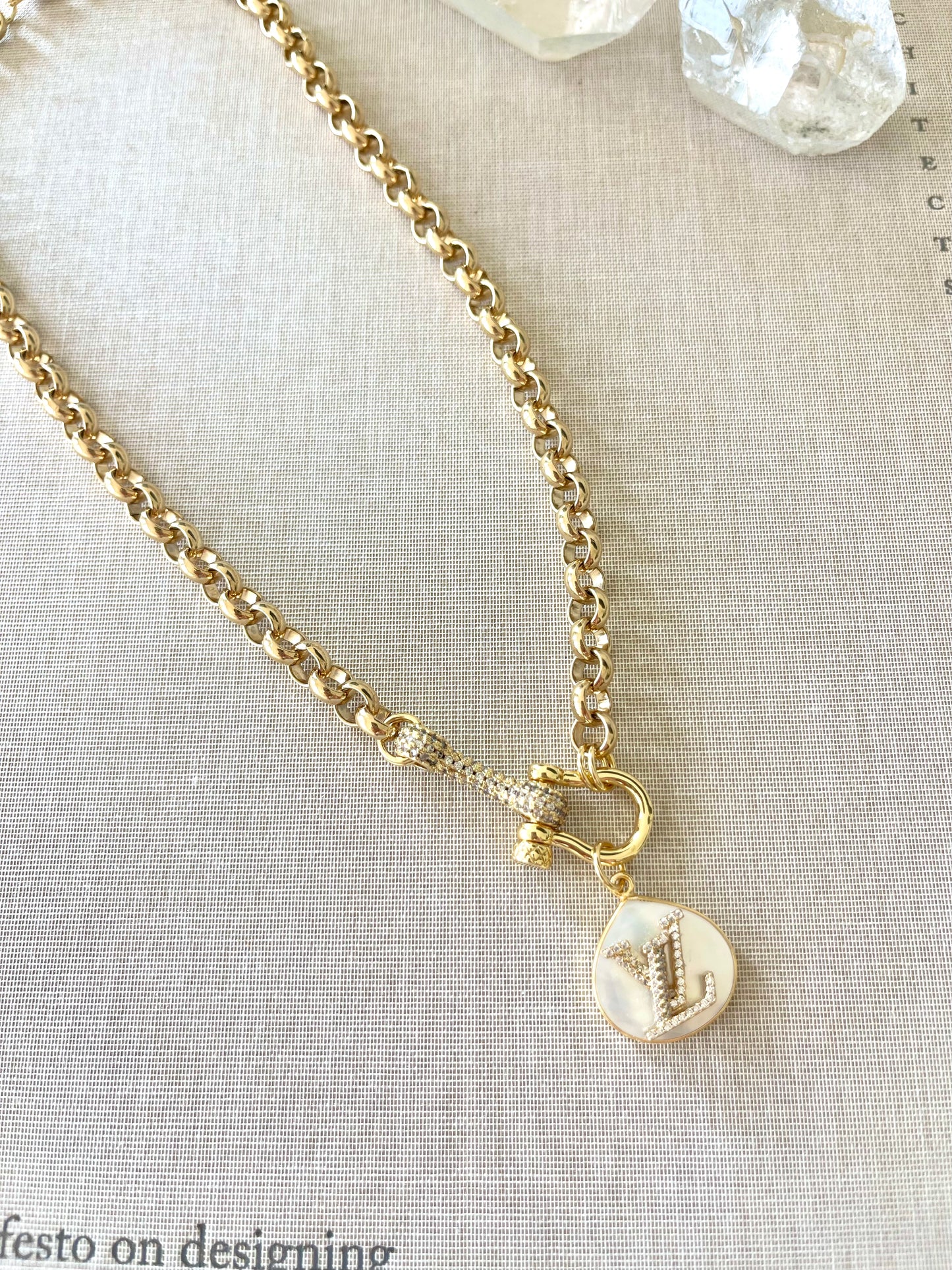 Mother Of Pearl LV Necklace