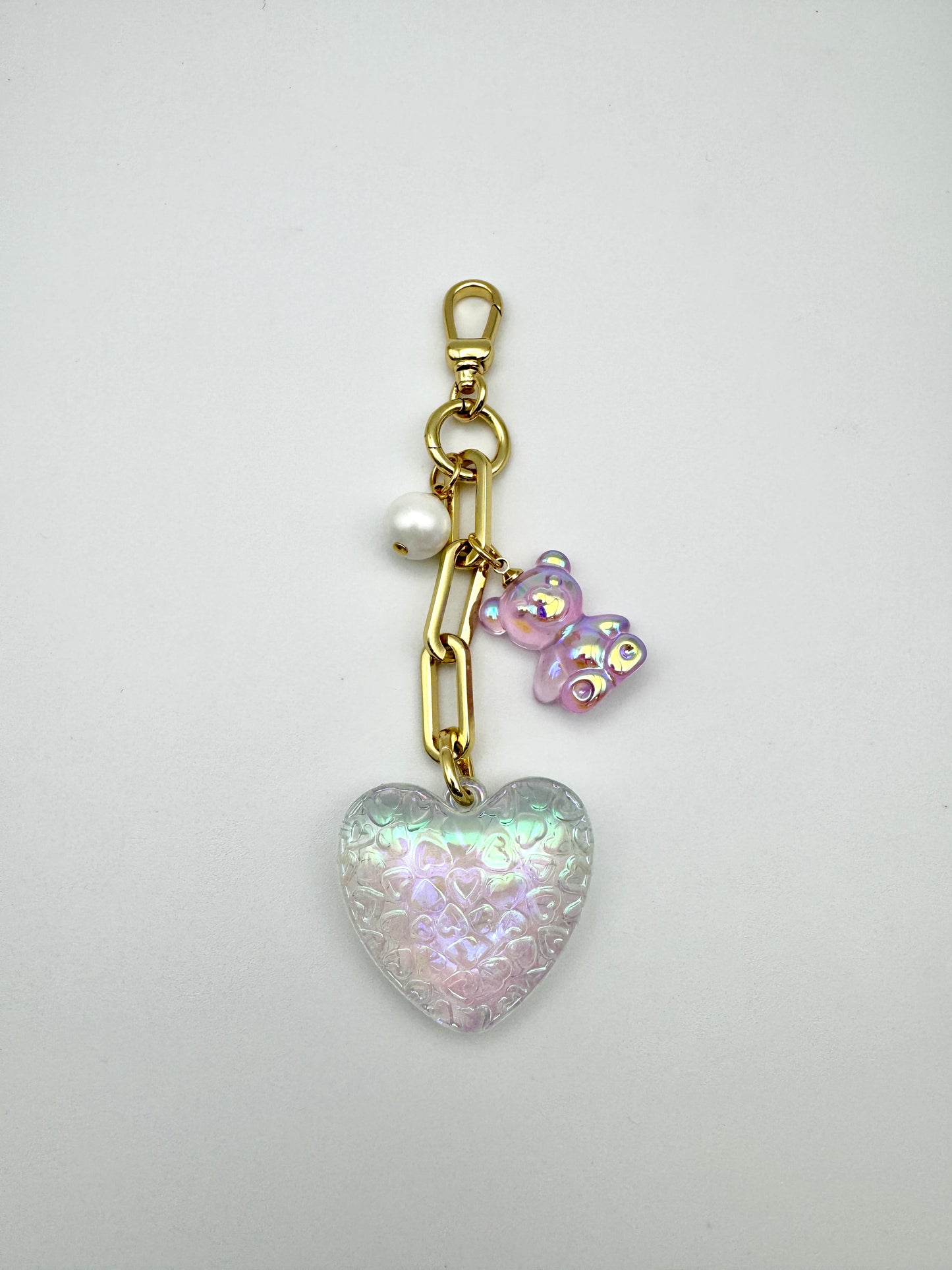 Iridescent Bear Purse Charm