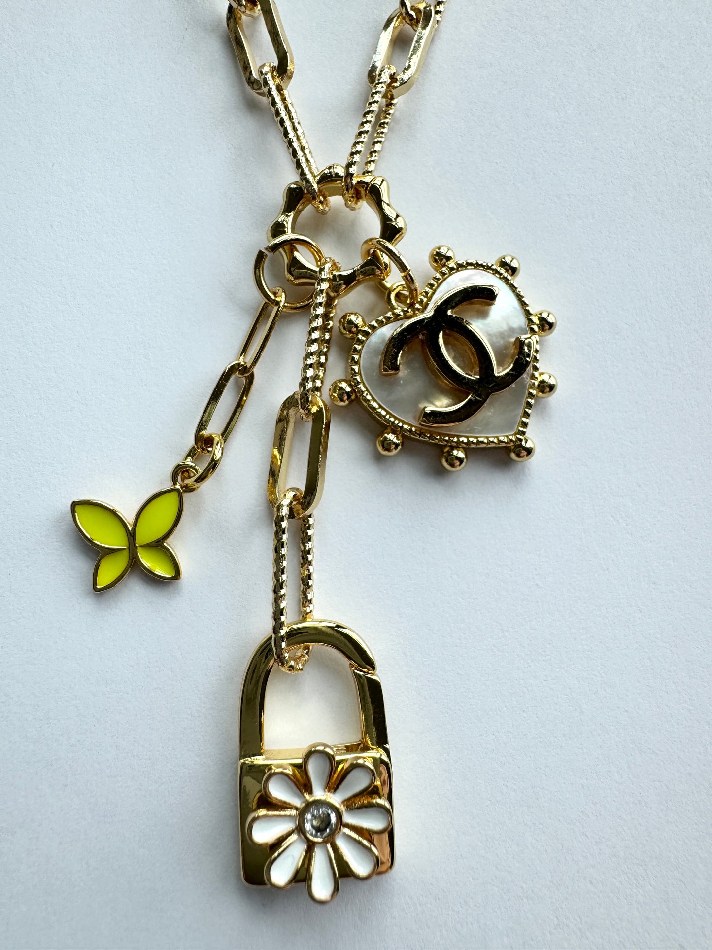 Flower Padlock CC Necklace