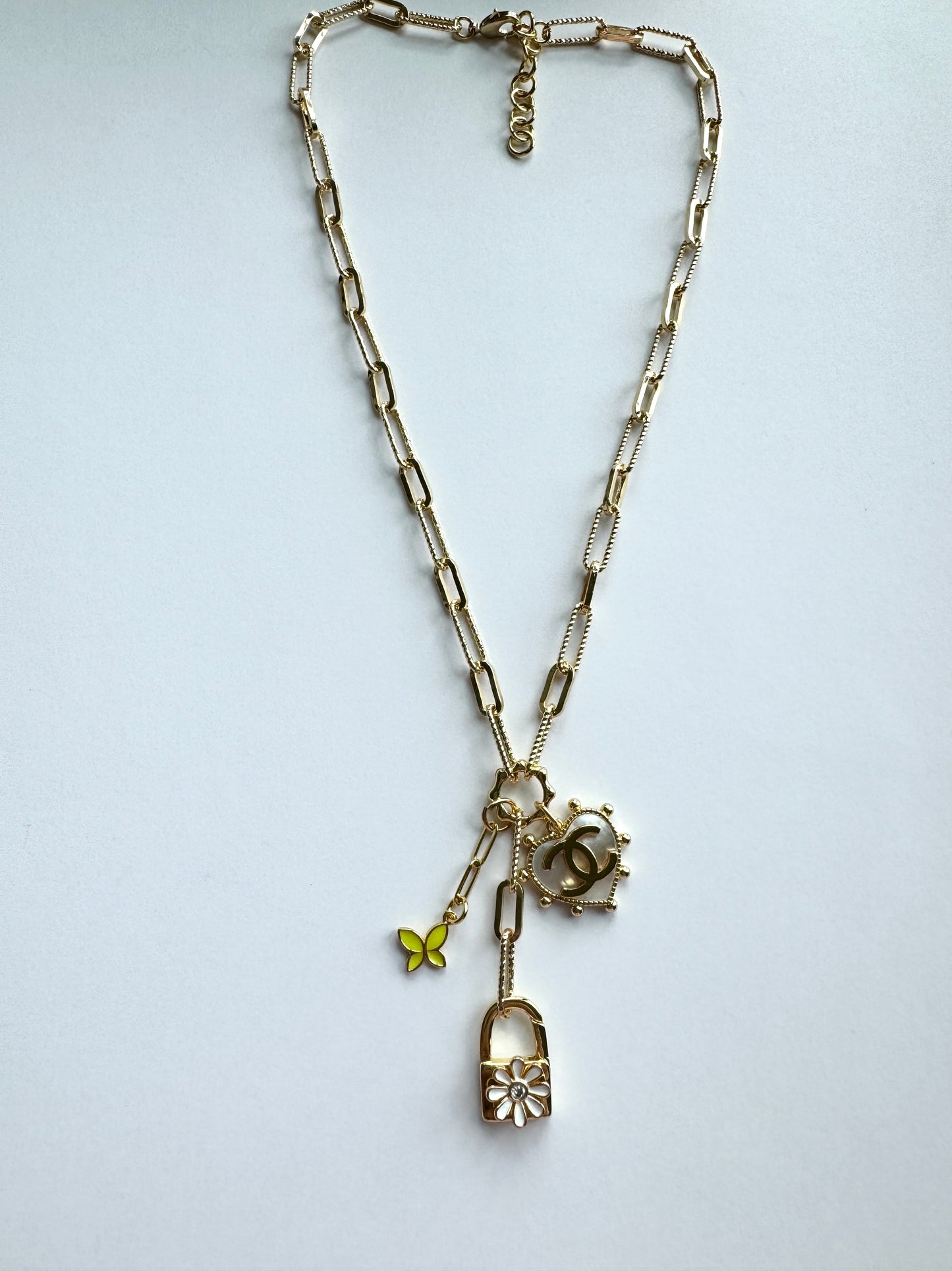 Flower Padlock CC Necklace