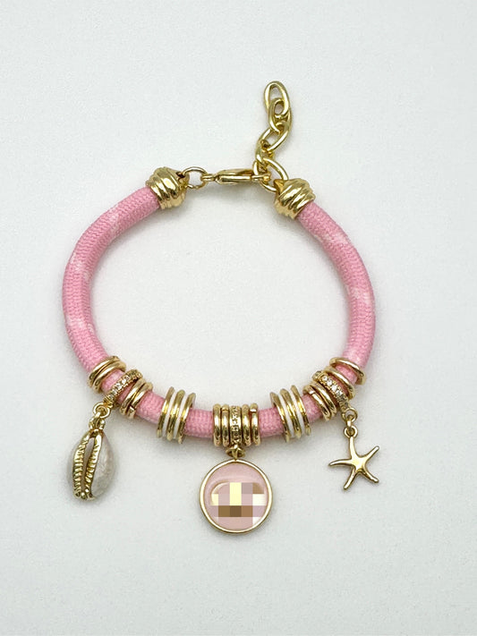 Miss D Pink Cord Bracelet