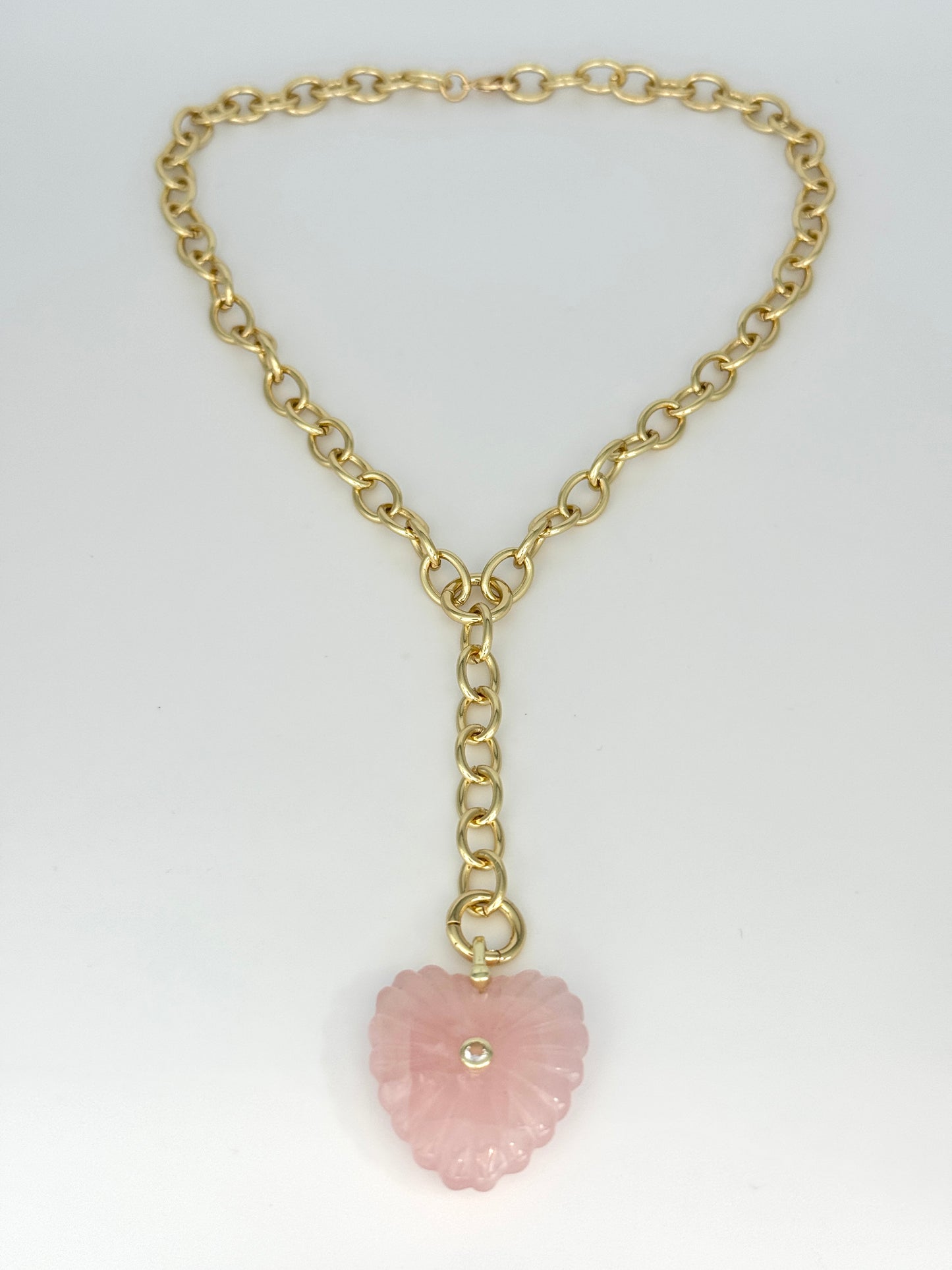 Rose Quartz Heart Necklace