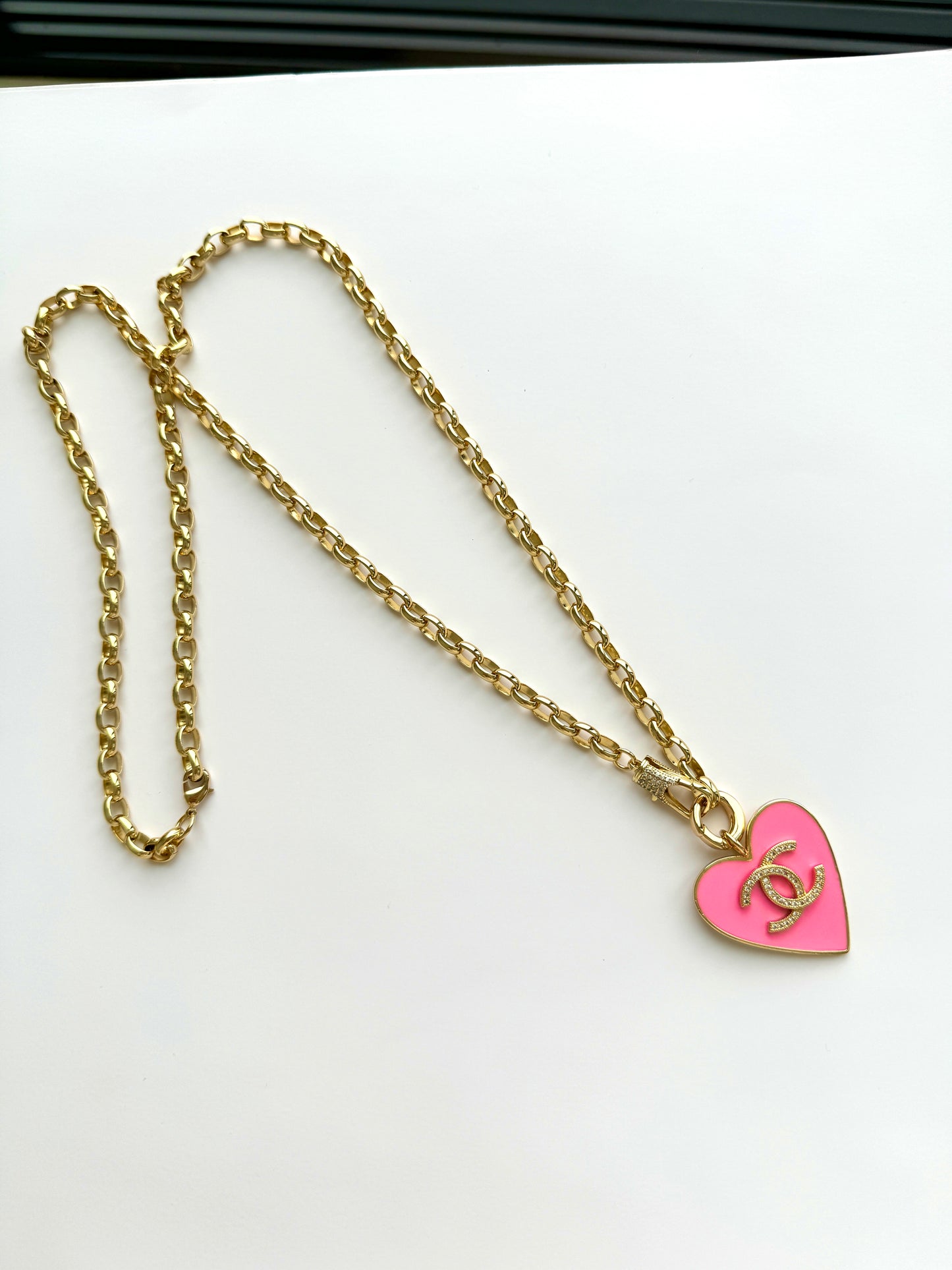 Barbie Pink CC Heart Necklace