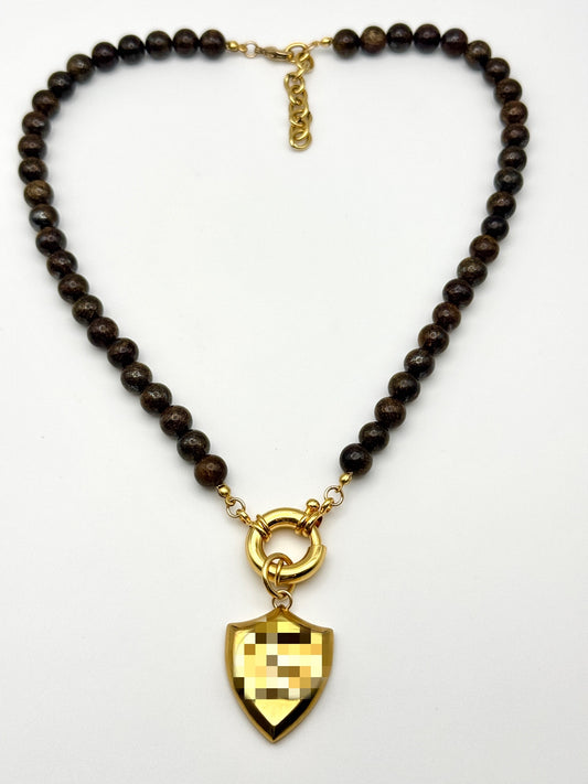 Bronzite Shield GG Necklace