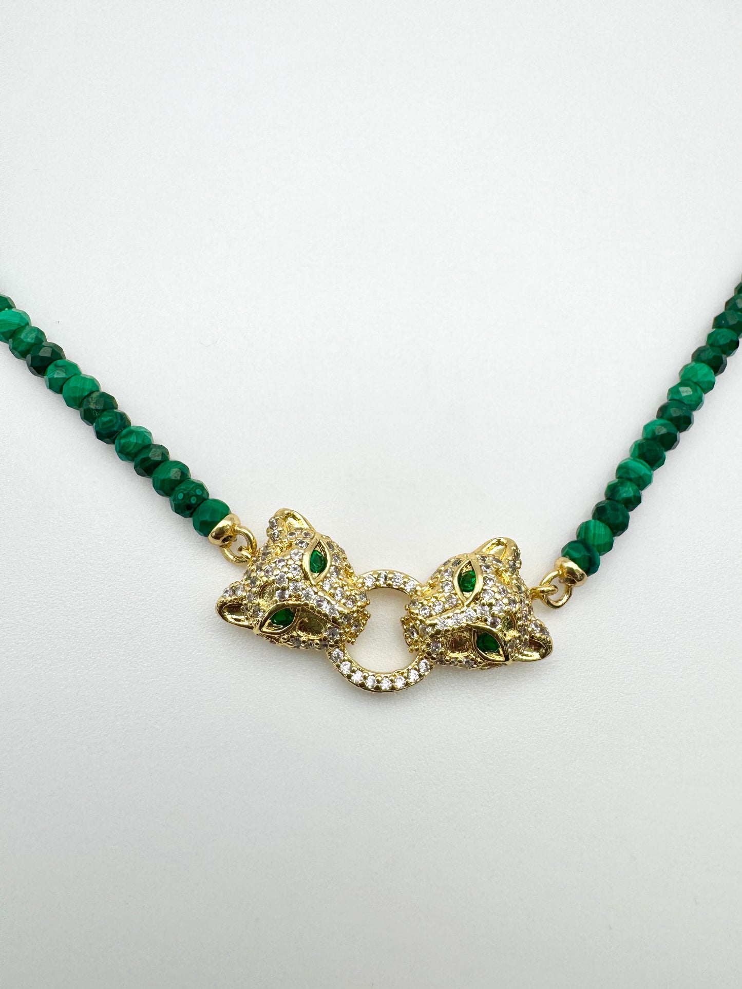 Malachite Leopard Necklace