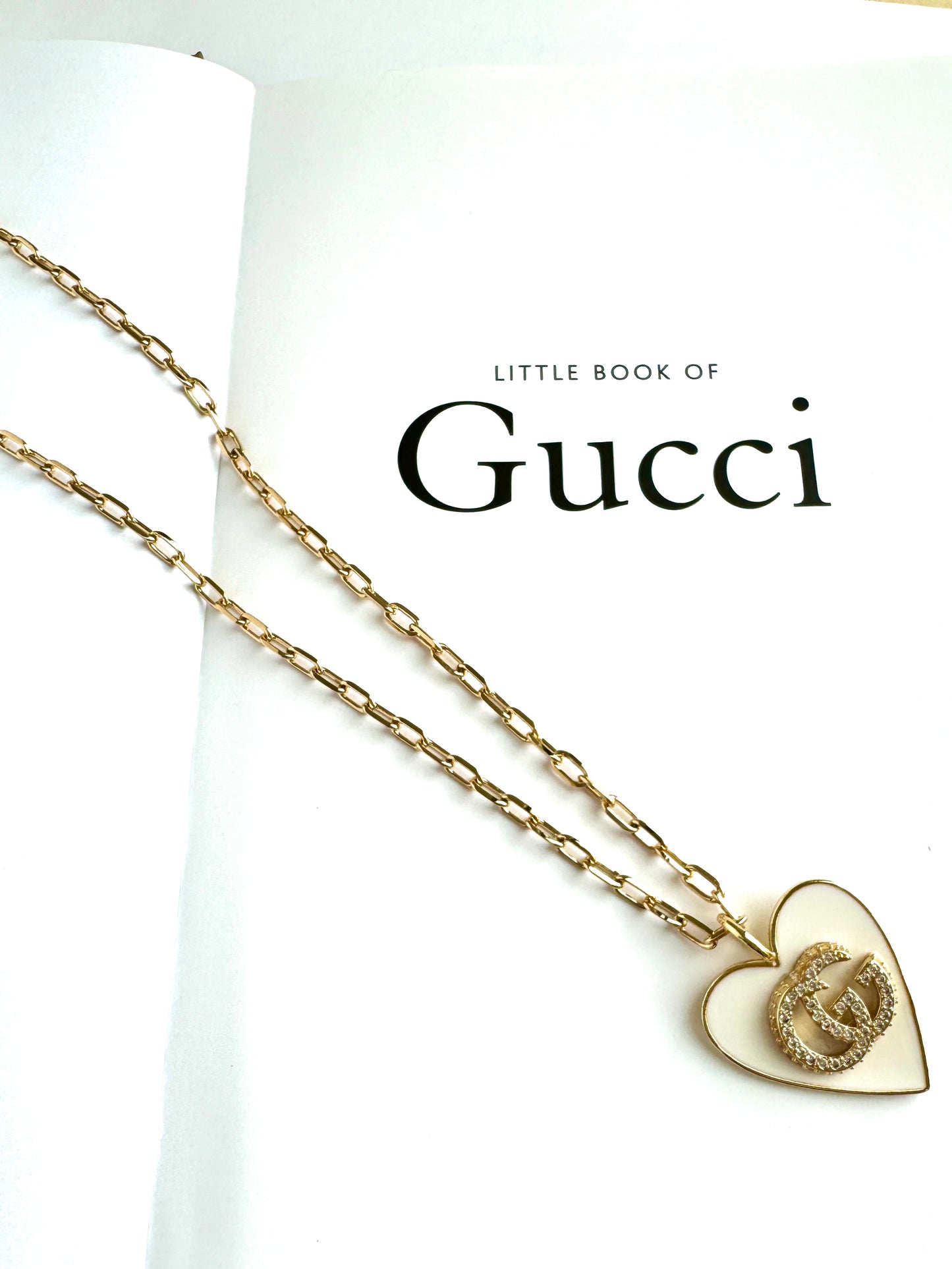 White Heart GG Necklace
