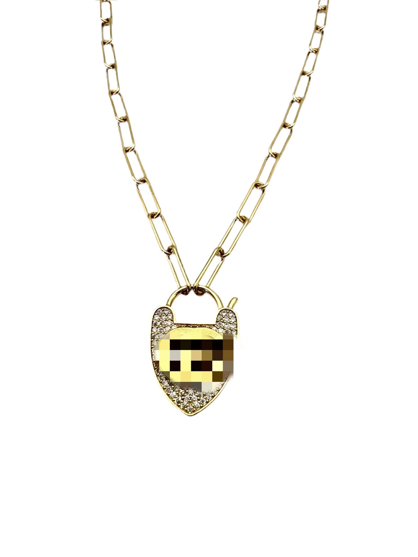GG Pave Shield Necklace