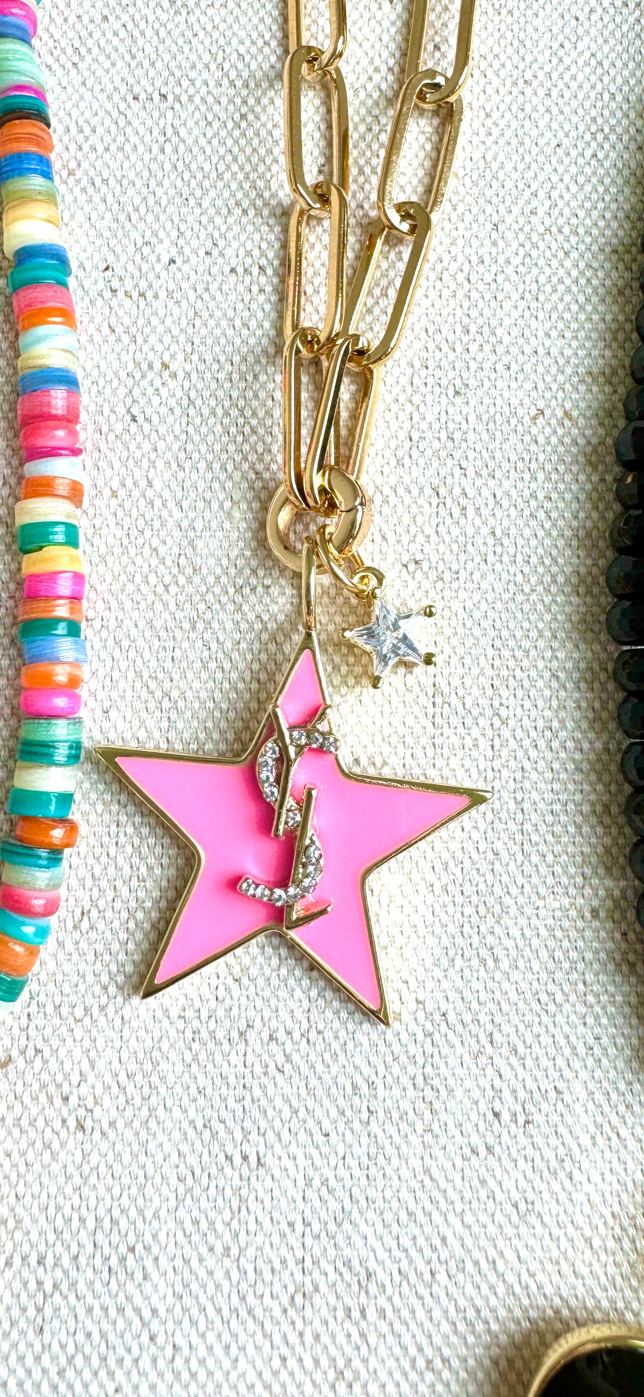 YSL Pink Star Necklace