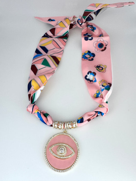 Evil Eye Scarf Necklace