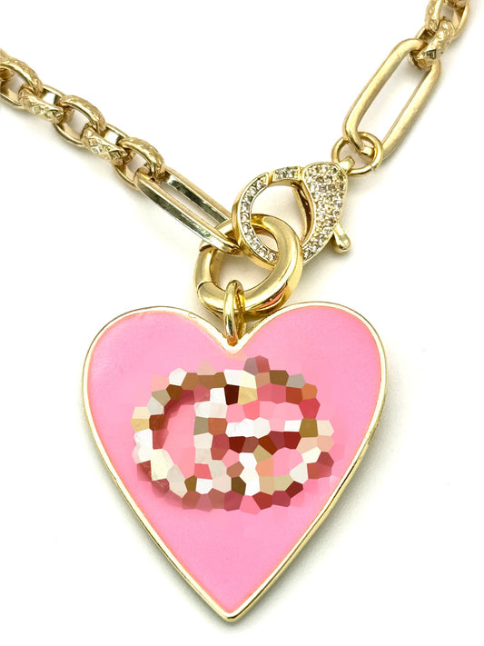 Barbie Pink Pearl GG Heart Necklace