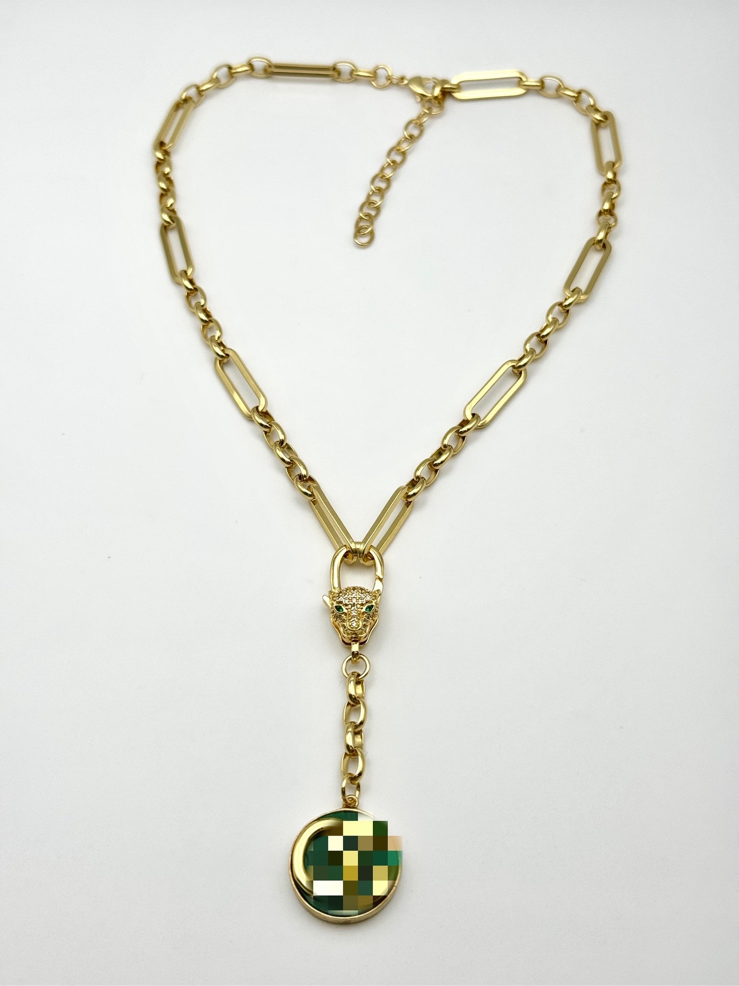 Large Pave CZ Panther GG Necklace