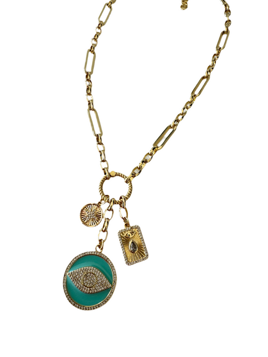 Turquoise Evil Eye Necklace