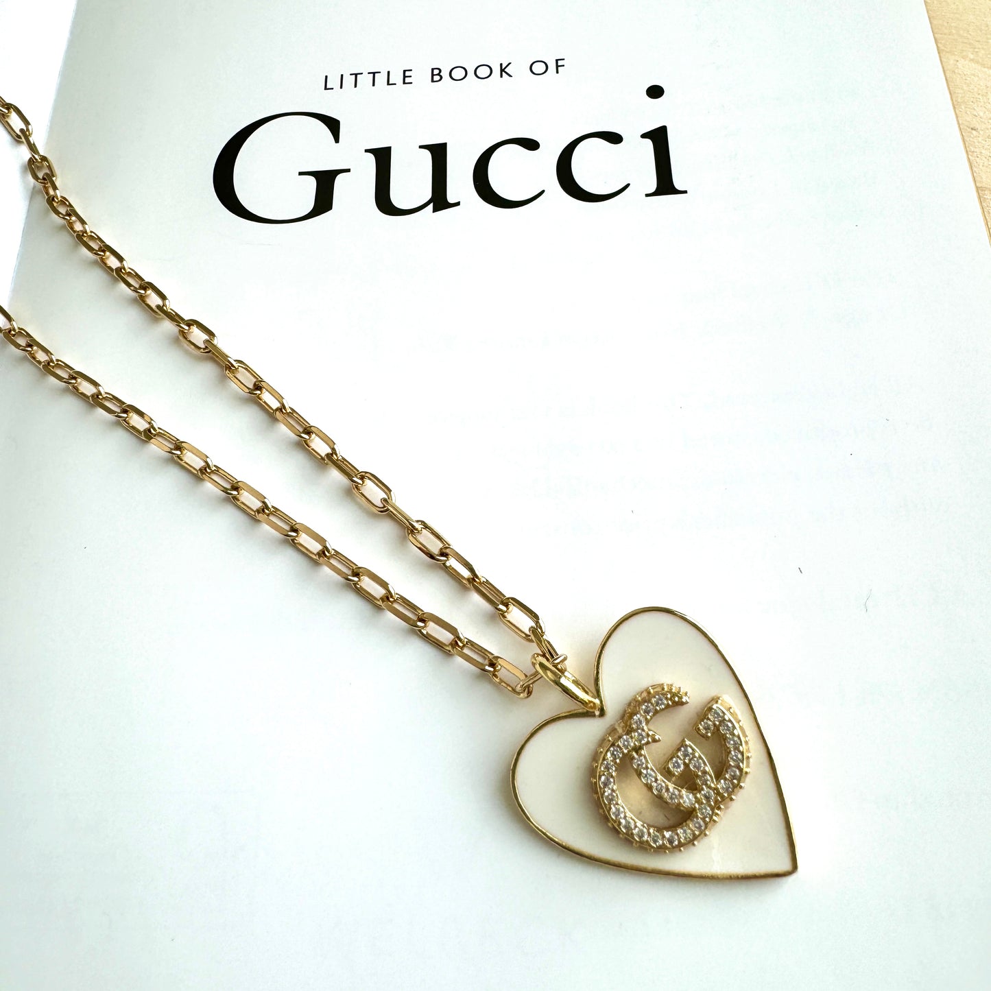 White Heart GG Necklace