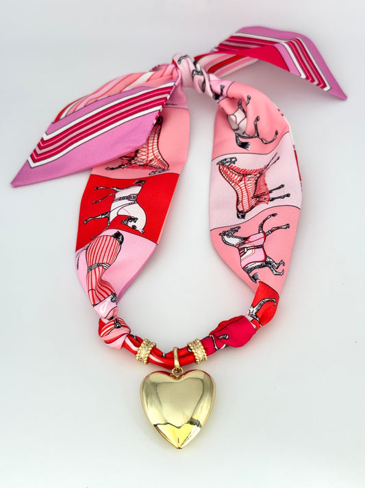 Puffy Heart Necklace Scarf