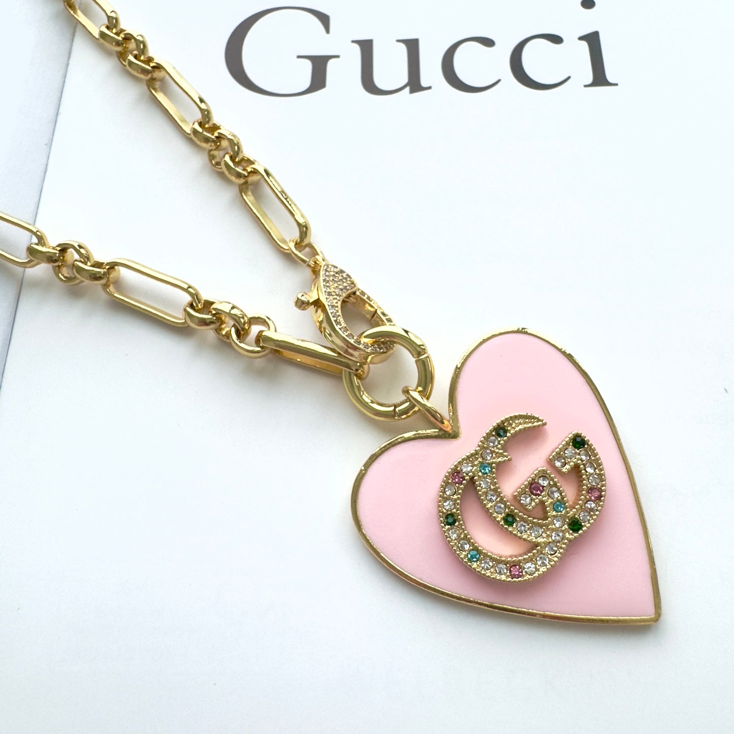 Pastel GG Heart Necklace