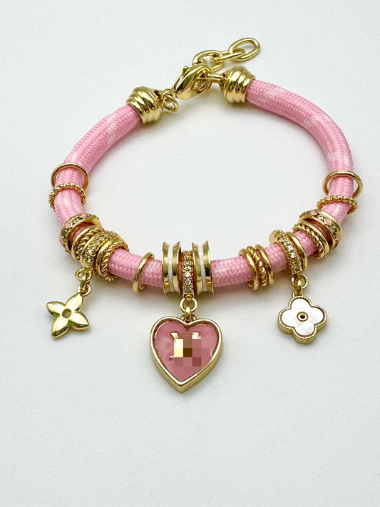 LV Pink Cord Bracelet