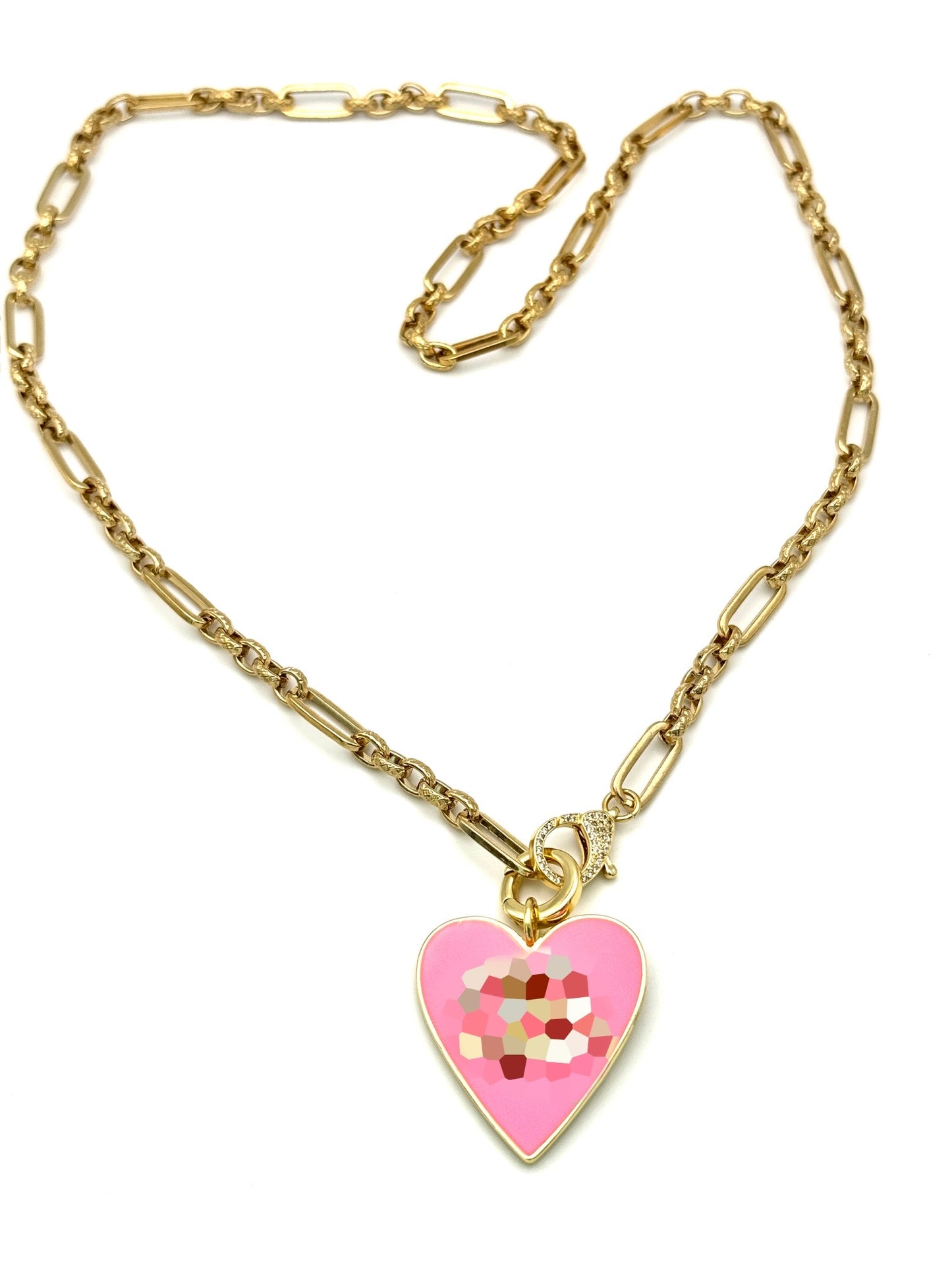 Barbie Pink Pearl GG Heart Necklace