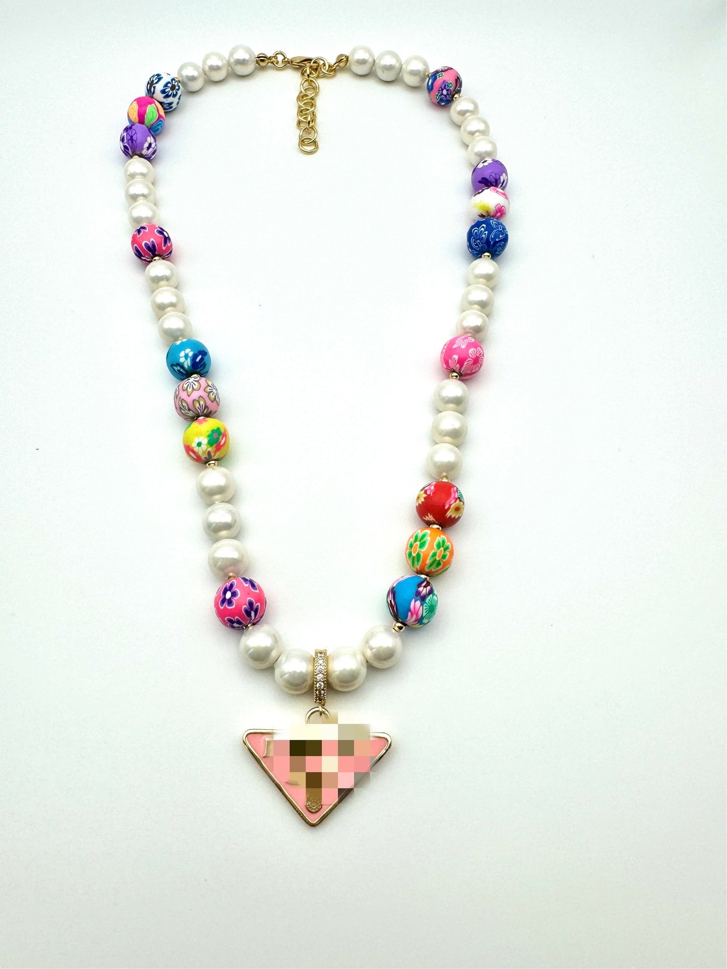 Prada Pearl And Floral Bead Necklace