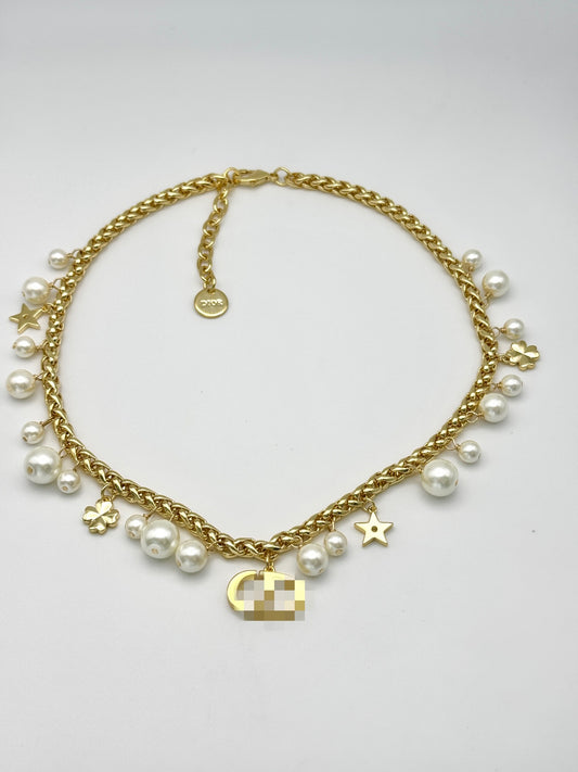 Miss D Pearl Charm Necklace