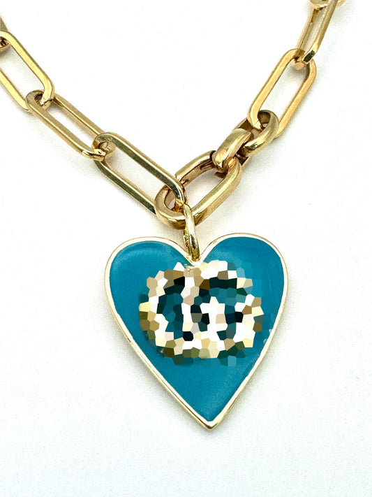 Blue GG Link Chain Necklace