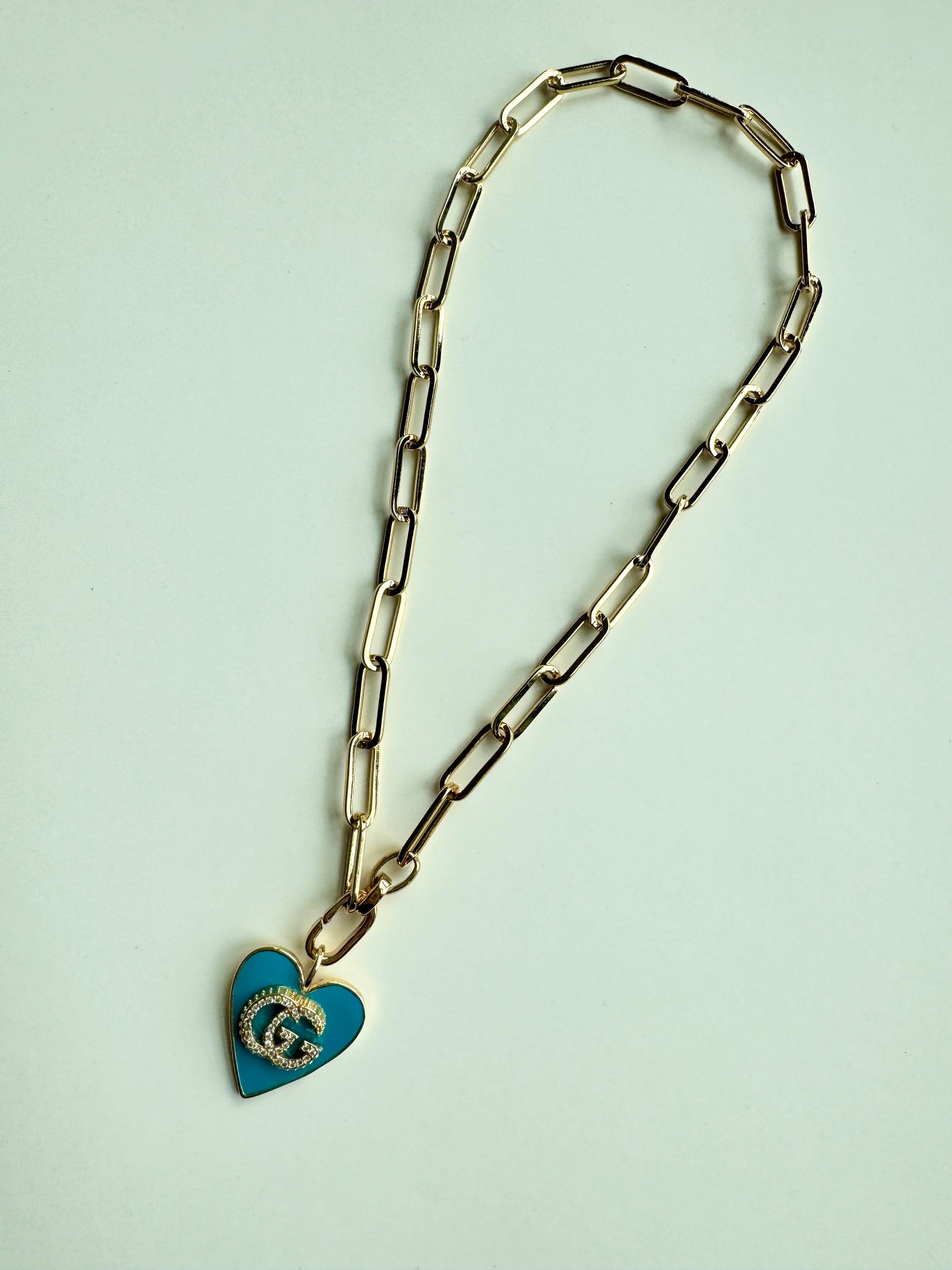 Blue GG Link Chain Necklace