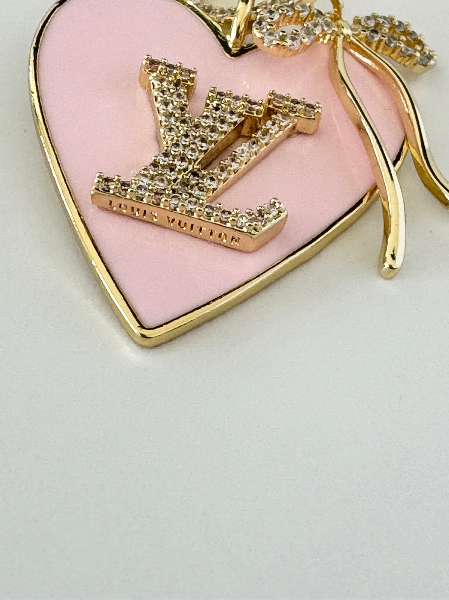 LV Light Pink Bow and Flower Necklace