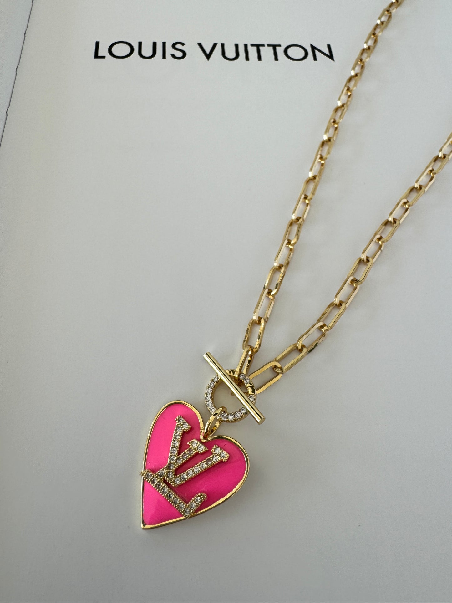 Barbie Pink LV Toggle Necklace