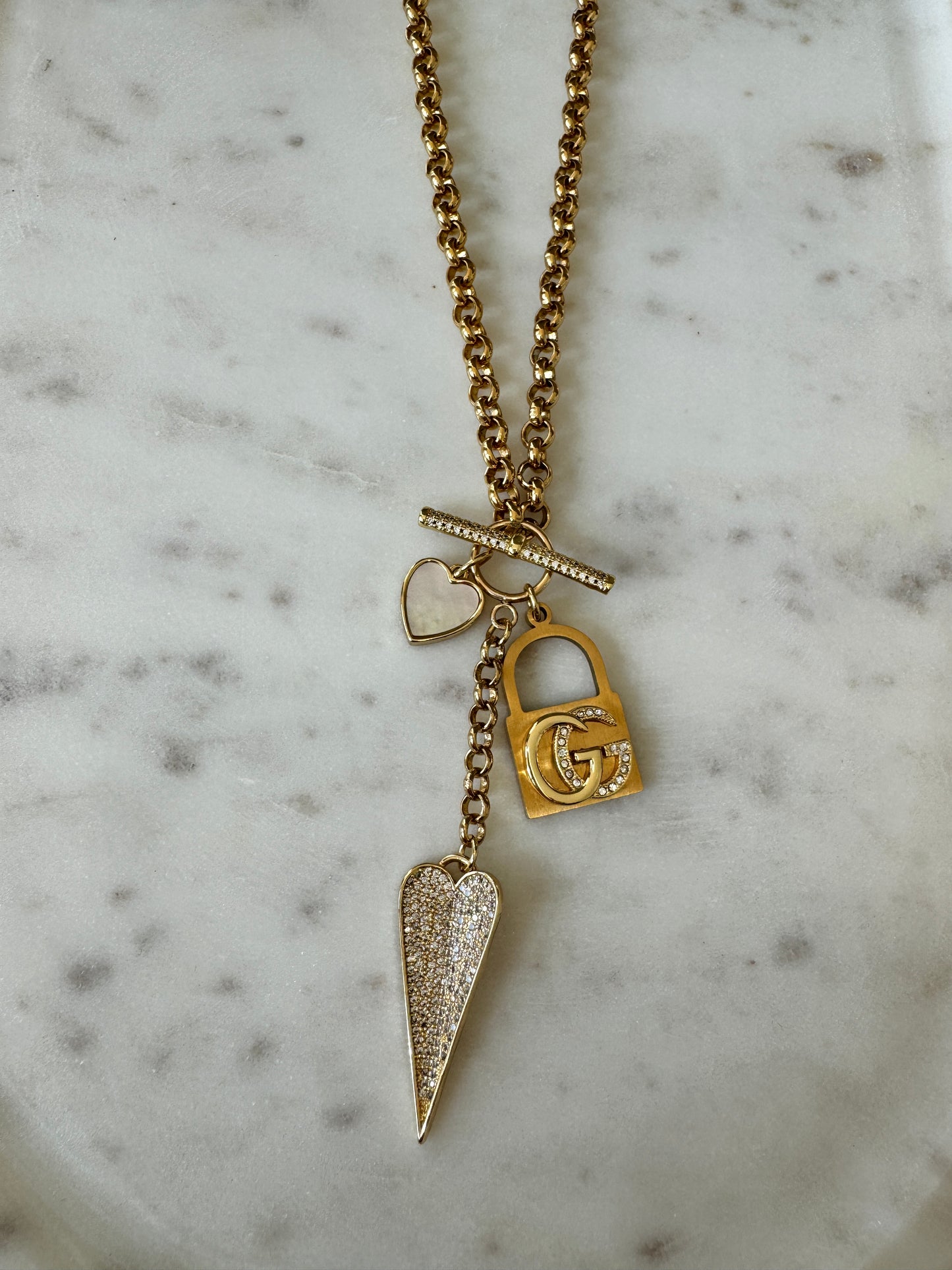 GG Double Heart Necklace